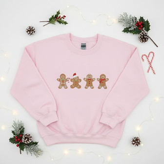 Sweet Gingerbread Girls Holiday Embroidered Sweatshirt Gift - Thegiftio UK