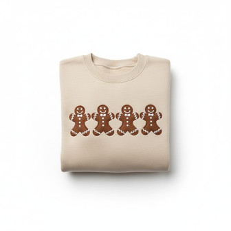 Sweet Gingerbread Men Holiday Embroidered Sweatshirt Gift - Thegiftio UK