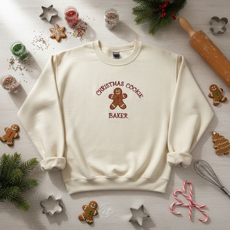 Sweet Holiday Baking Embroidered Sweatshirt Joy - Cookie Delight - Thegiftio UK
