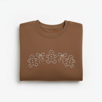 Sweet Holiday Ginger Comfort - Festive Embroidered Sweatshirt - Thegiftio UK