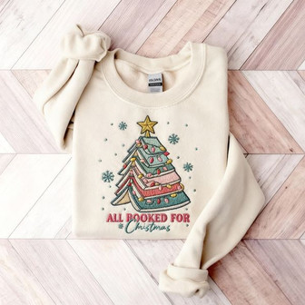 All Booked For Christmas Shirt Gift For Librarian - Monsterry