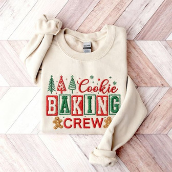 Baking Team Spirit - Holiday Cookie Crew Embroidered Sweatshirt - Thegiftio UK