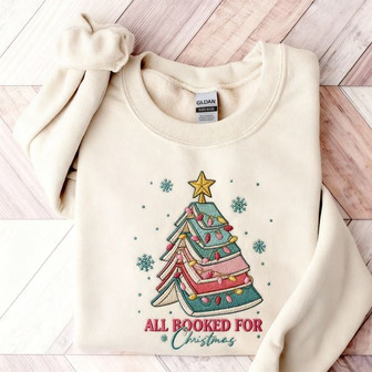 Bookish Holiday Cheer - Festive Embroidered Sweatshirt Gift - Thegiftio UK