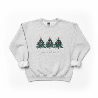 Bright Holiday Cheer Cozy Embroidered Sweatshirt Crewneck Gift - Thegiftio UK