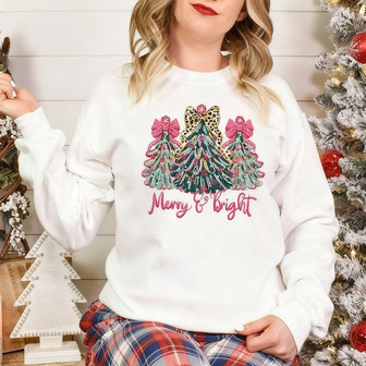 Cheery Holiday Joy - Brightly Stitched Embroidered Sweatshirt - Thegiftio UK