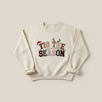 Cherished Holiday 'Tis The Season' Embroidered Sweatshirt - Thegiftio UK