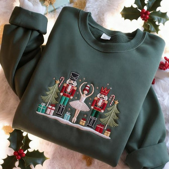 Christmas Nutcracker Embroidered Embroidered Sweatshirt - Monsterry