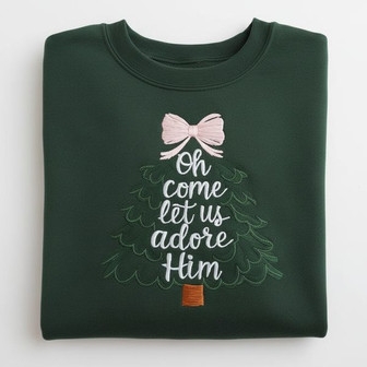 Classic Holiday Tree Comfort - Embroidered Christmas Sweatshirt - Thegiftio UK