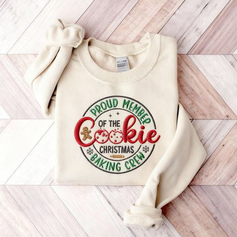 Our Cozy Family Cookie Team Embroidered Sweatshirt for Christmas - Thegiftio UK