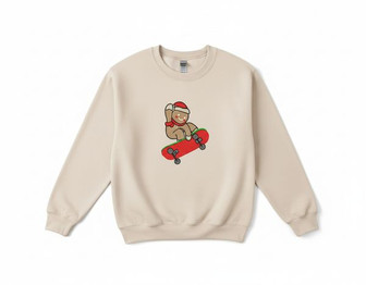 Cozy Skater Gingerbread Holiday Embroidered Sweatshirt Delight - Thegiftio UK
