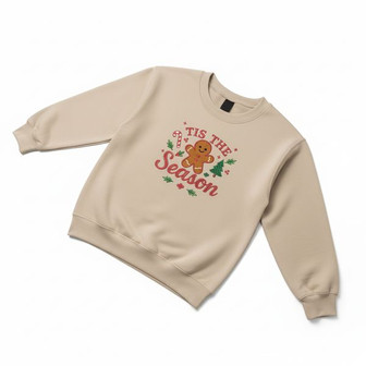 Cozy Unisex Gingerbread Crewneck - Festive Embroidered Sweatshirt - Thegiftio UK