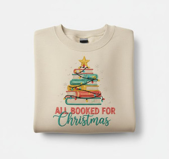 Your Custom "All Booked" Christmas Embroidered Sweatshirt Gift - Thegiftio UK