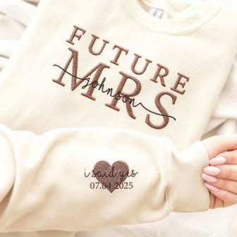 Custom Future Mrs Embroidered Sweatshirt - Monsterry