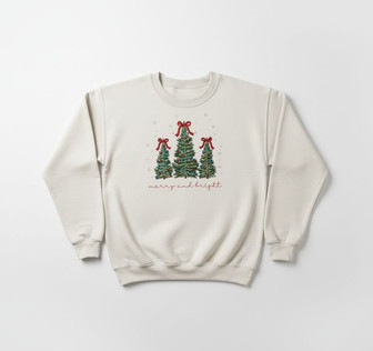 Elegant Evergreen - Holiday Tree Embroidered Sweatshirt Keepsake - Thegiftio UK