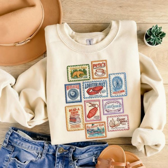 Emily Henry Books Stamp Embroidered Sweatshirt - Monsterry