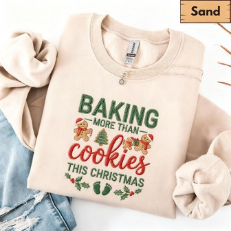 Expecting Joy - Mom's Christmas Bump Embroidered Sweatshirt Gift - Thegiftio UK