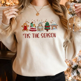 Festive Comfort - 'Tis The Season' Embroidered Sweatshirt Cheer - Thegiftio UK