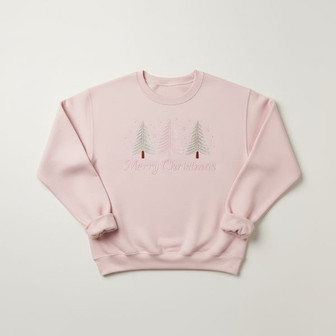 Festive Pine Embroidered Sweatshirt - Cozy Holiday Tree Comfort - Thegiftio UK