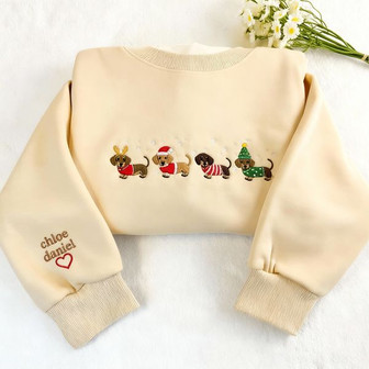 Funny Holiday Hoodie, 100% Cotton Unisex Embroidered Sweatshirt, Sleeve Embroidery - Monsterry