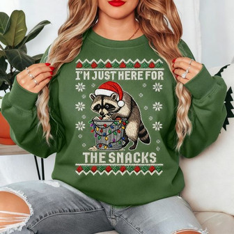 Funny Raccoon Christmas Embroidered Sweatshirt - Monsterry