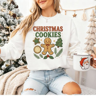 Gingerbread Christmas Cookies Embroidered Sweatshirt - Thegiftio UK