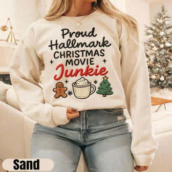 Hallmark Christmas Movie Junkie Embroidered Sweatshirt - Monsterry