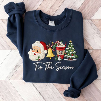 Holiday Cheer Stitchery - Seasonal Comfort Embroidered Sweatshirt - Thegiftio UK