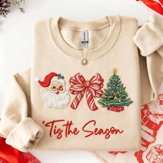 Holiday Tradition Comfort - 'Tis the Season' Embroidered Sweatshirt - Thegiftio UK