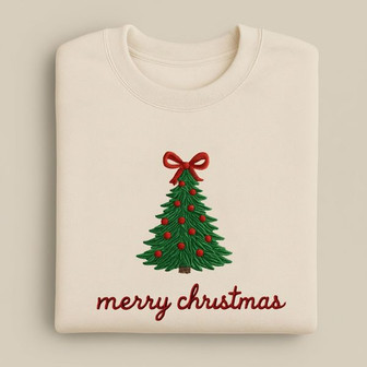 Joyful Holiday Stitch - Merry Christmas Embroidered Sweatshirt Gift - Thegiftio UK