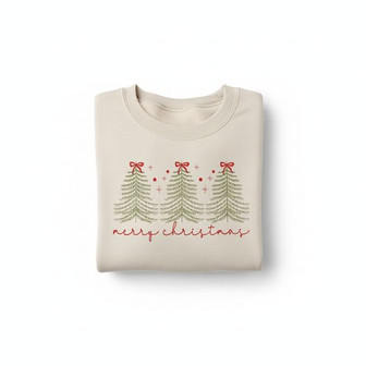 Joyful Holiday Stitch - Merry Christmas Embroidered Sweatshirt Style - Thegiftio UK