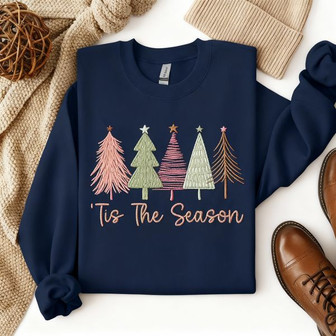 Joyful Holiday Tidings - 'Tis the Season' Embroidered Sweatshirt - Thegiftio UK