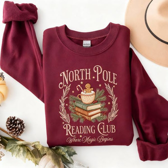 North Pole Book Club Embroidered Sweatshirt - Thegiftio UK