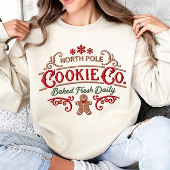 North Pole Cookie Co. Holiday Joy Embroidered Sweatshirt - Thegiftio UK