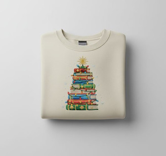 Personalized Book Tree Embroidered Sweatshirt Gift for Readers - Thegiftio UK