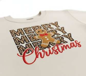 Personalized Gingerbread Cookie Christmas Embroidered Sweatshirt - Thegiftio UK