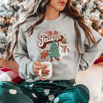 Seasonal Happiness - 'Tis The Season' Embroidered Sweatshirt - Thegiftio