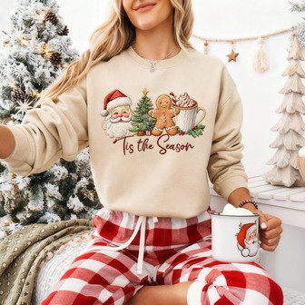 Seasonal Matching Comfort - Embroidered Sweatshirt & Pajama Set - Thegiftio UK