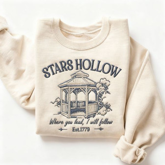 Stars Hollow Embroidered Sweatshirt Or Hoodie - Monsterry