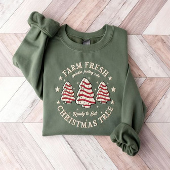 Sweet Holiday - Farm Fresh Christmas Cake Embroidered Sweatshirt - Thegiftio UK