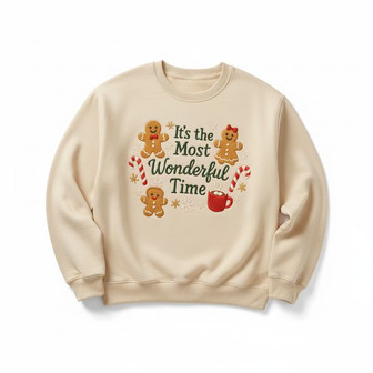 Sweet Holiday Warmth - Gingerbread Delight Embroidered Sweatshirt - Thegiftio UK
