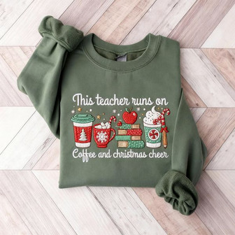 Teacher Christmas Embroidered Sweatshirt - Monsterry