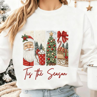 Tis The Season Christmas Embroidered Sweatshirt - Monsterry