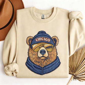 Vintage Chicago Football Embroidered Sweatshirt - Monsterry