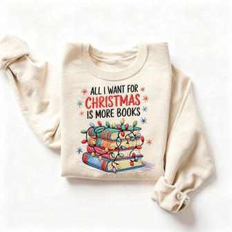 Bookish Christmas Dream - Librarian Embroidered Sweatshirt - Thegiftio