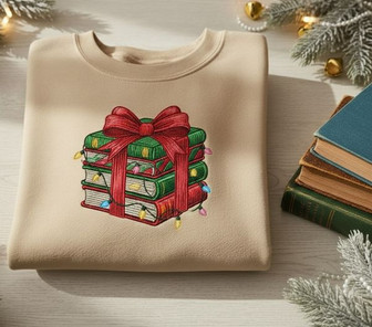 Personalized Bookworm Treasure - Embroidered Gift Stack Sweatshirt - Thegiftio UK