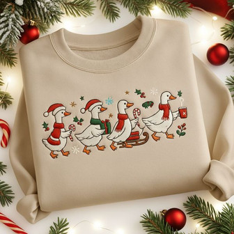 Festive Comfort - Embroidered Sweatshirt for Holiday Cheer - Thegiftio UK