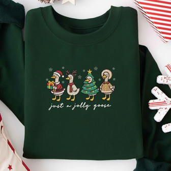 Festive Fun - Silly Goose Embroidered Christmas Sweatshirt Jumper - Thegiftio