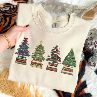 Literary Cheer - Holiday Bookworm Embroidered Sweatshirt Gift - Thegiftio UK