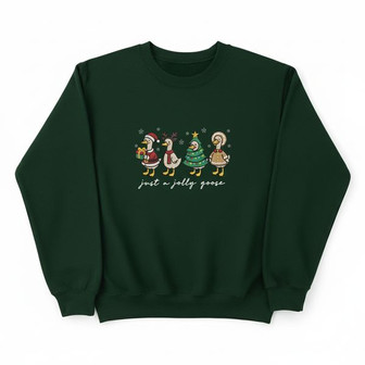Quirky Goose Holiday Cheer - Embroidered Christmas Sweatshirt Fun - Thegiftio