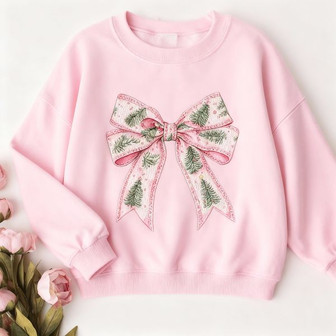 Artistic Holiday Tree Embroidered Sweatshirt Delight - Thegiftio